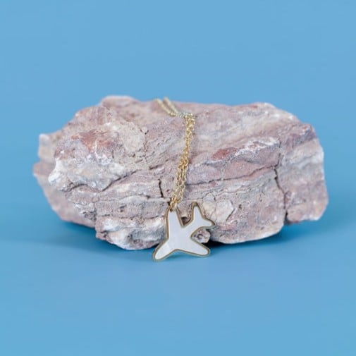 Mother of Pearl Airplane Necklace - Starfish Project - Image 3