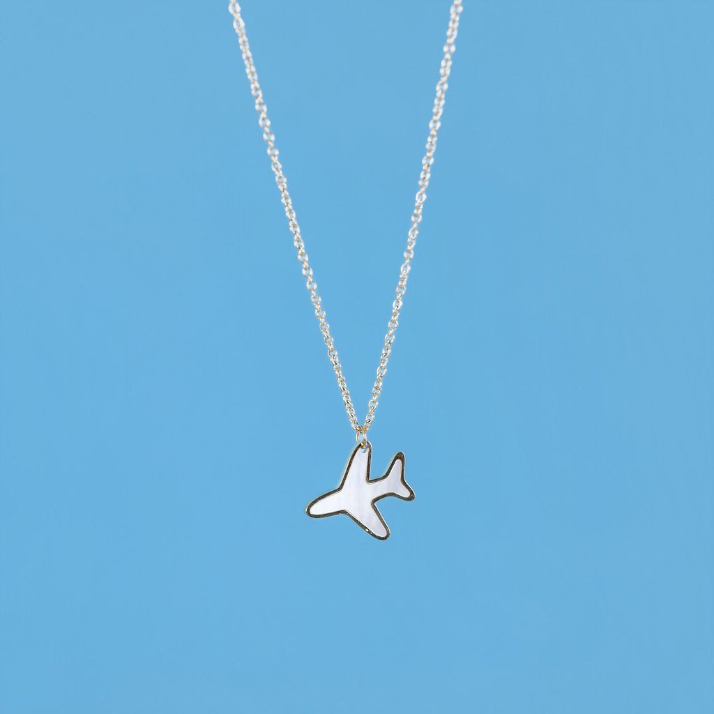 Mother of Pearl Airplane Necklace - Starfish Project - Image 5