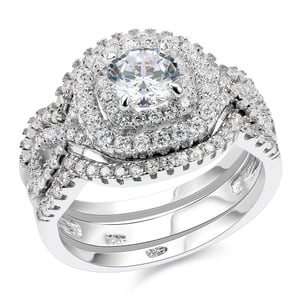 Ladies Beautiful CZ Ring Set