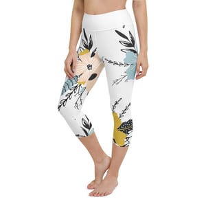 Floral High Waisted Yoga Capri Leggings