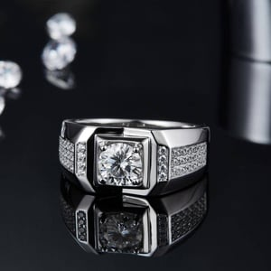 Silver Diamond Wedding Ring