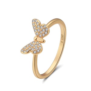 Women's Butterfly Design Silver Ring