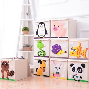 Kid’s Cartoon Animals Fabric Toys Storage Boxes