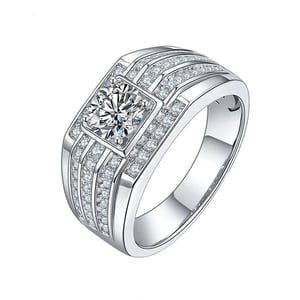 Sterling Silver Moissanite Ring for Wedding