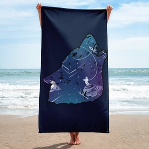 Galaxy Wolf Towel