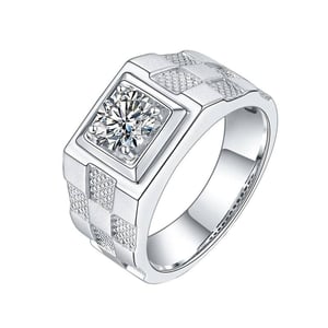 Moissanite Diamond Men's Ring