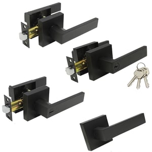 Black Interior Doors Handles with Lock