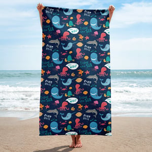 Kids I Love The Sea Towel