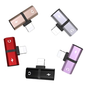 2-in-1 Dual Port Headphone Adapter for iPhone