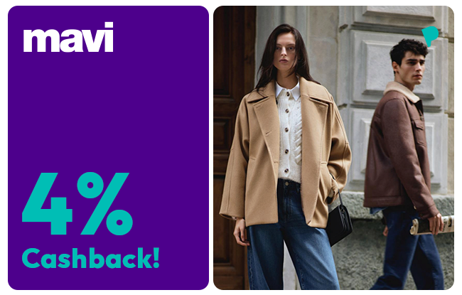 4% Cashback for your purchases at Mavi with ParamKart.