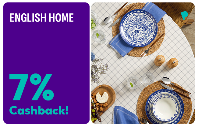 7% Cashback for your purchases at English Home with ParamKart.