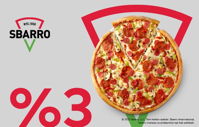 3% Cashback for your purchases at Sbarro with ParamKart.