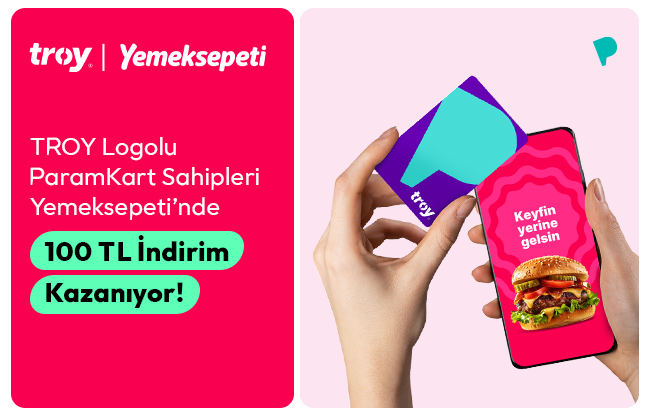 ParamKartllara Yemeksepetinde 100 TL ndirim!