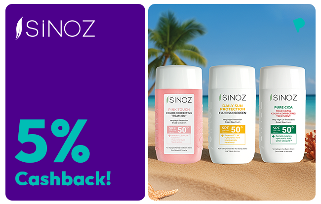 5% Cashback at Sinoz Cosmetics for ParamKart holders!
