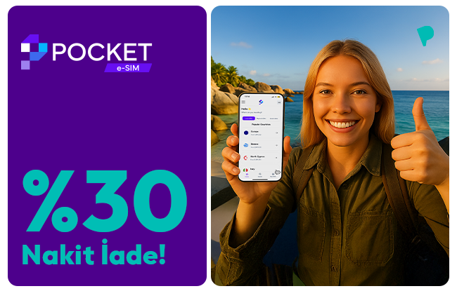 ParamKartllara Pocket eSIMde %30 Nakit ade