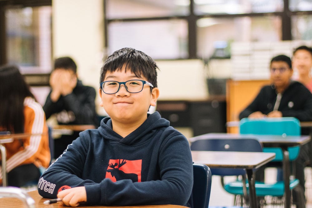 Kid in school