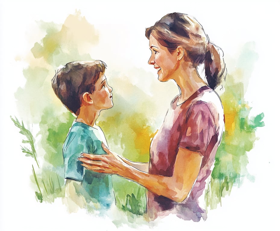 Parent and child talking