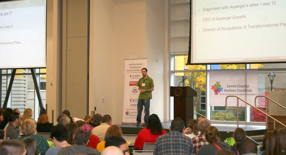 Speaking to a crowd