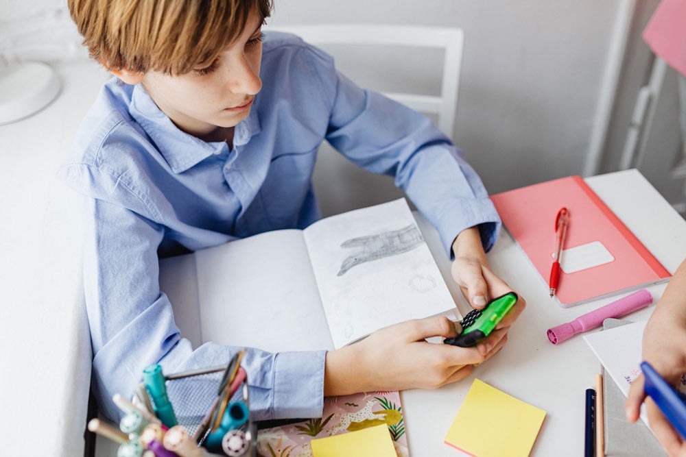 Boy at desk