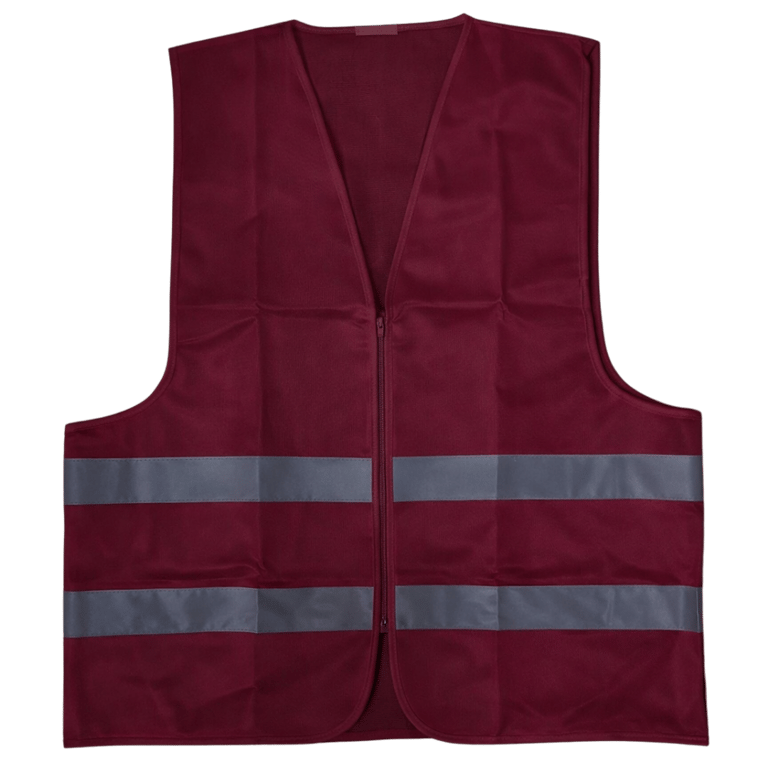 CHALECO CLASE II CON CIERRE COLOR GUINDA