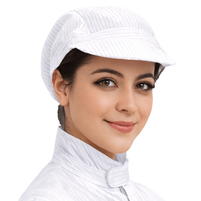 GORRO ANTIESTATICO ESD CON VISERA COLOR BLANCO