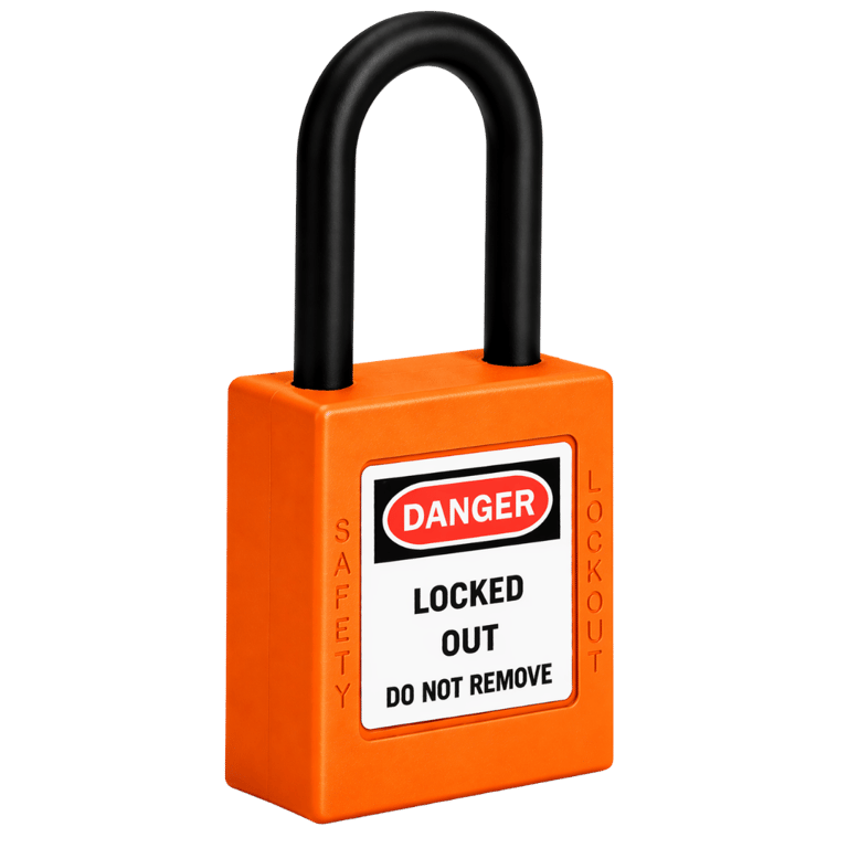 CANDADO DE BLOQUEO DIELÉCTRICO NYLON SAFELOCK COLOR NARANJA