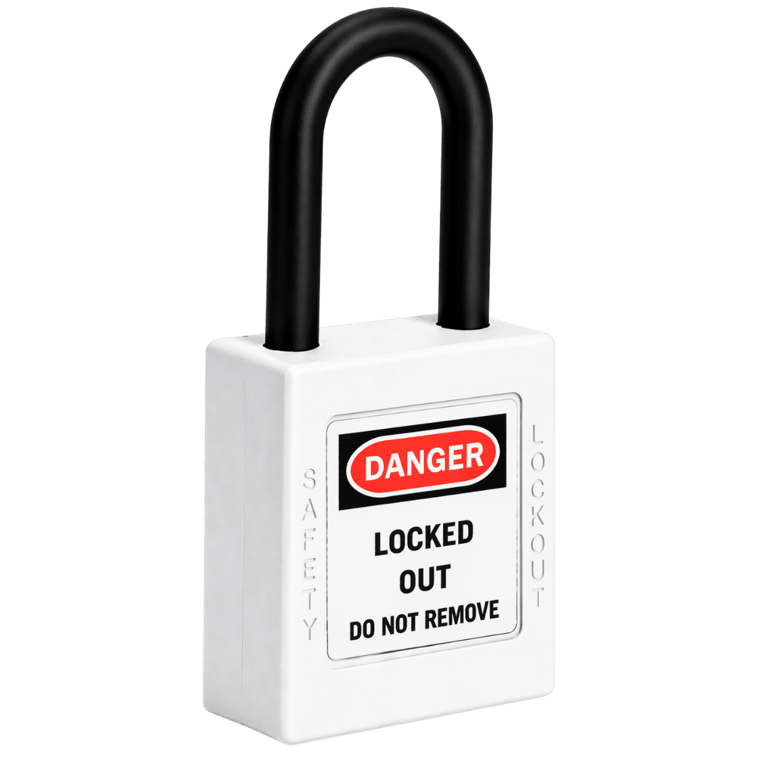 CANDADO DE BLOQUEO DIELÉCTRICO NYLON SAFELOCK COLOR BLANCO