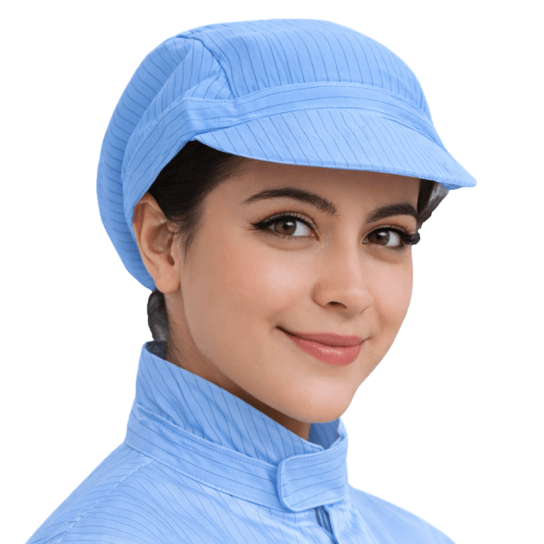 GORRO ANTIESTÁTICO ESD CON VISERA COLOR AZUL