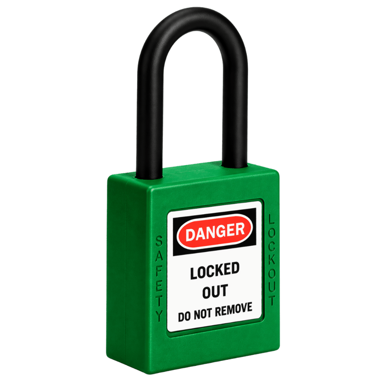 CANDADO DE BLOQUEO DIELÉCTRICO NYLON SAFELOCK COLOR VERDE