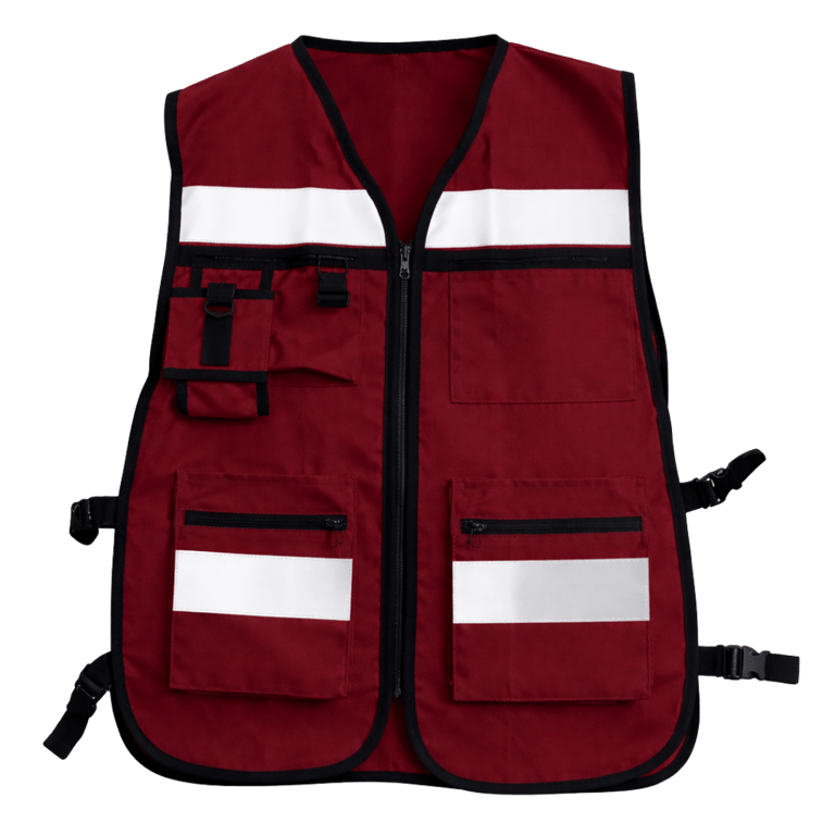 CHALECO SUPERVISOR BRIGADISTA COLOR GUINDA