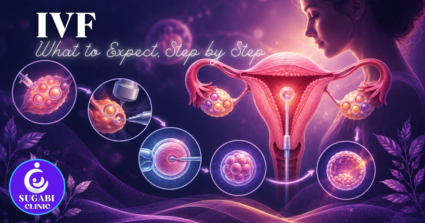IVF — embryologist examining an embryo under the microscope
