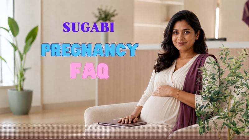 An expectant mother reading about her pregnancy