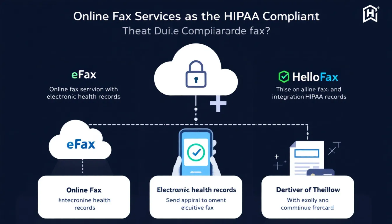 An infographic comparing different online fax services that are HIPAA compliant.