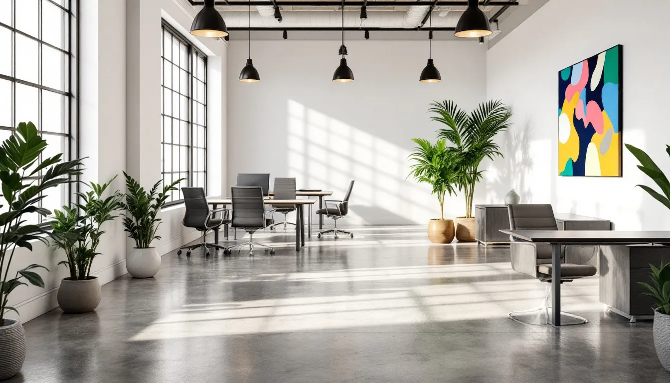 A modern office setting representing a California virtual office address.