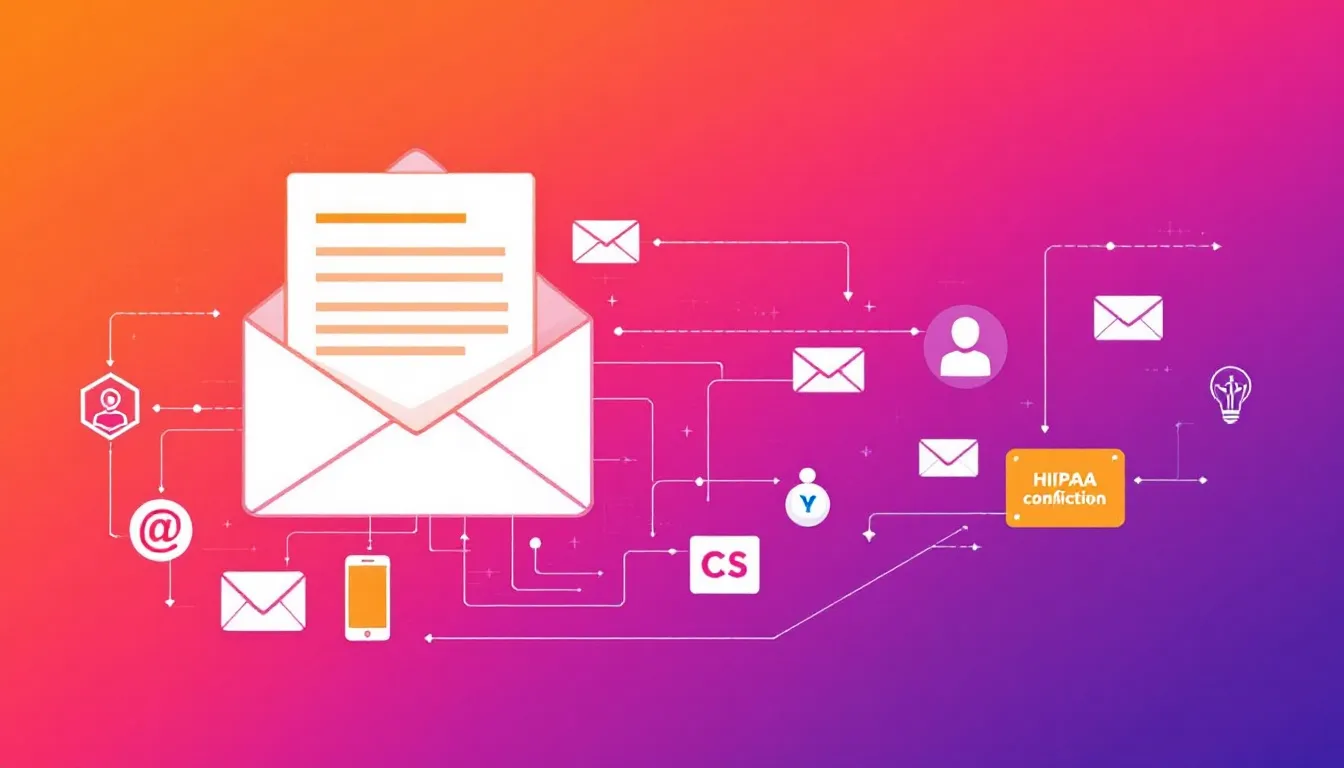 An illustration of the setup process for a HIPAA-compliant email solution.