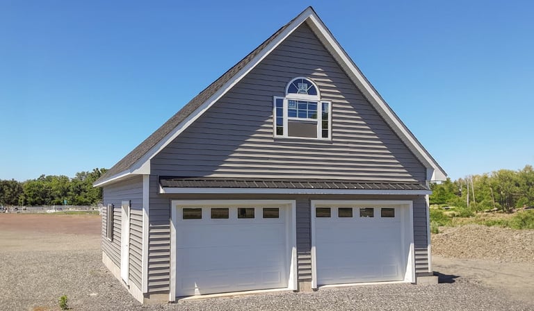 Attic Series 2 Car Garage 24x24 With Glass Door Upgrade