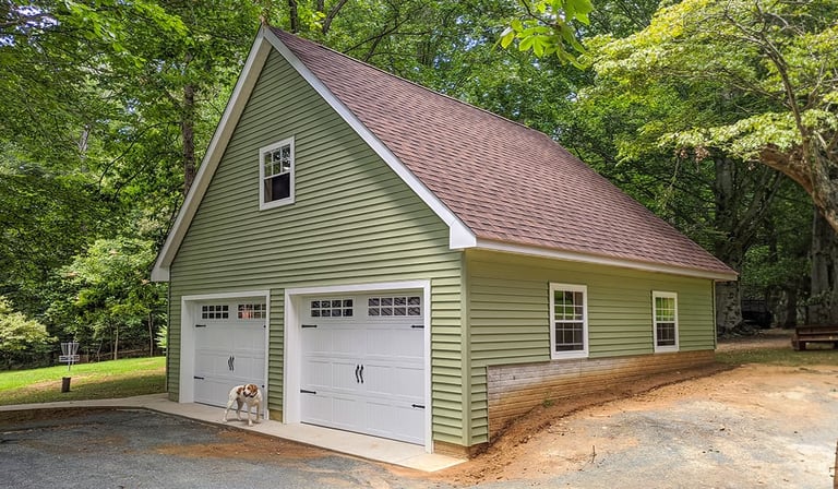 Attic Series 2 Car Garage 24x24 With Lap Siding
