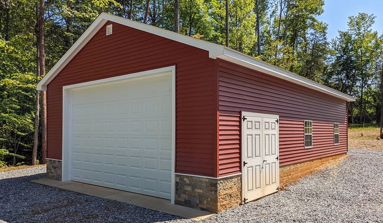 Single Story 1 Car Garage 24x36