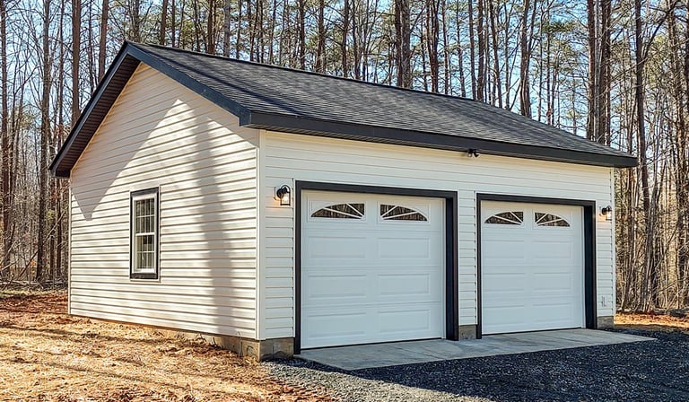 Single Story 2 Car Garage 24x24 With Upgraded Glass Windows