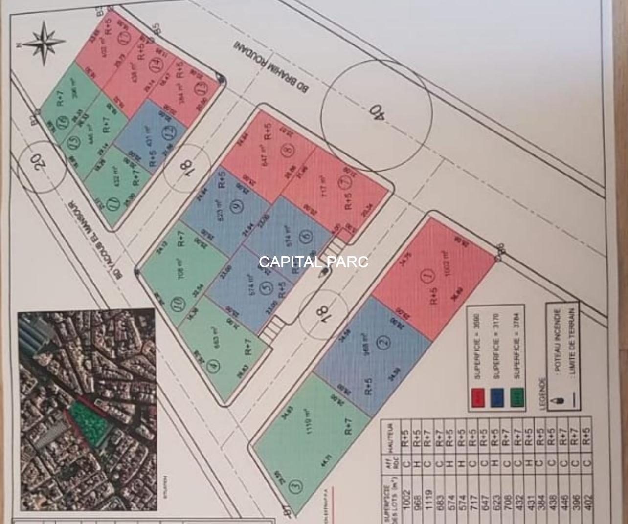 Terrain R+7 à vendre, 14 000 m², Maârif, Casablanca — miniature 3
