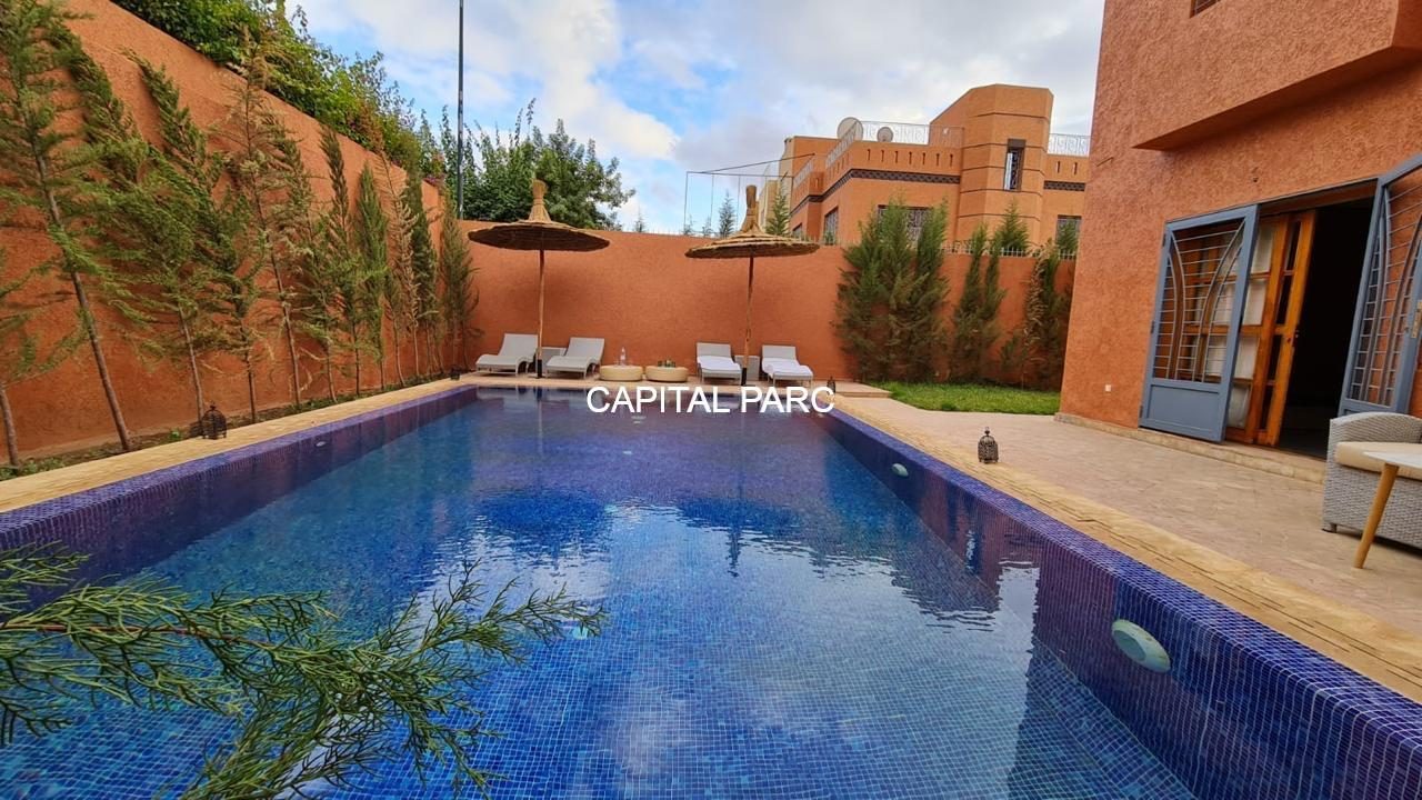Villa meublée 3 ch. avec piscine à louer, Tamansourt, Marrakech — Villa meublée, Marrakech