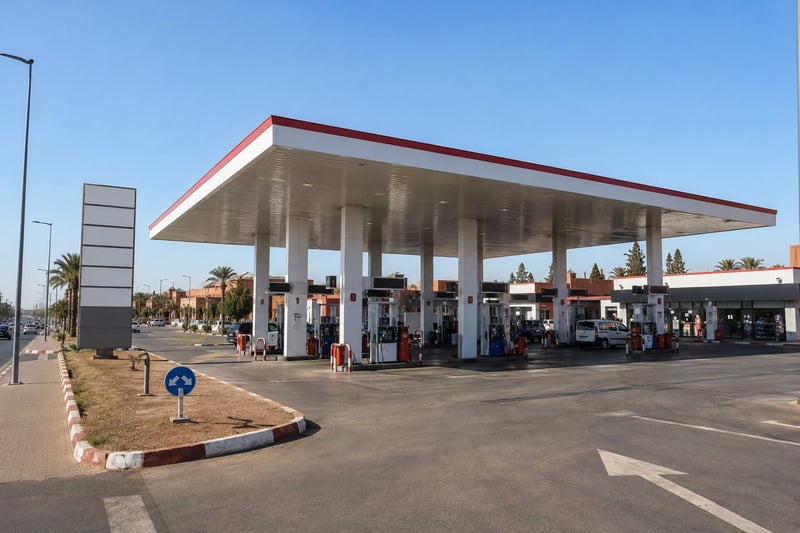 للبيع: محطة وقود عصرية، طريق فاس مراكش — Station-service, Marrakech