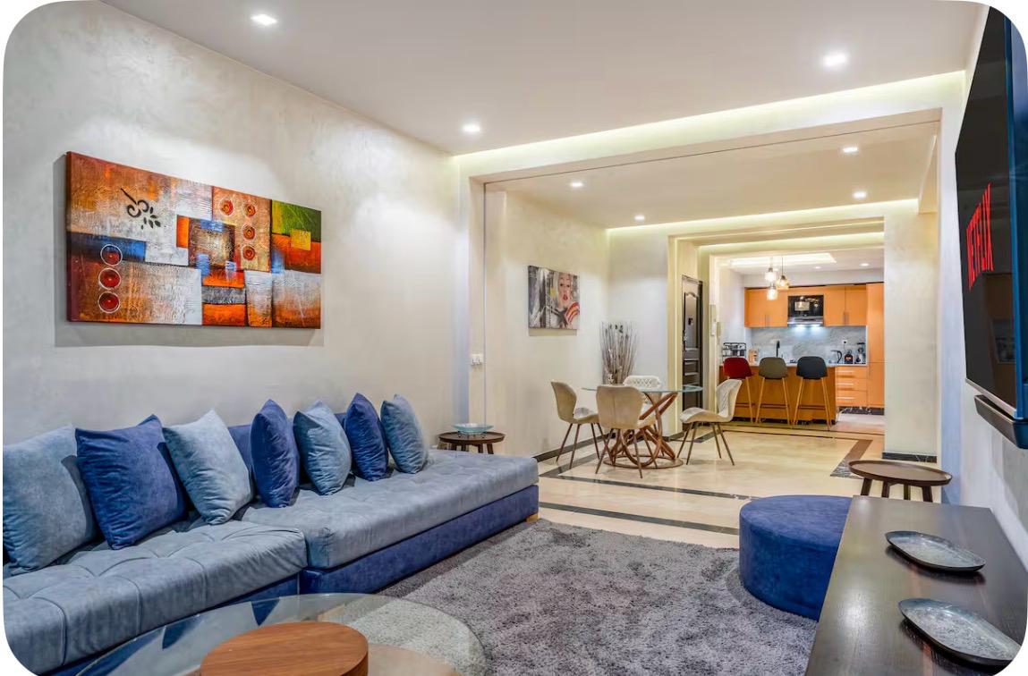 Appartement meublé 3 ch. à louer Semlalia, Marrakech — Appartement, Marrakech