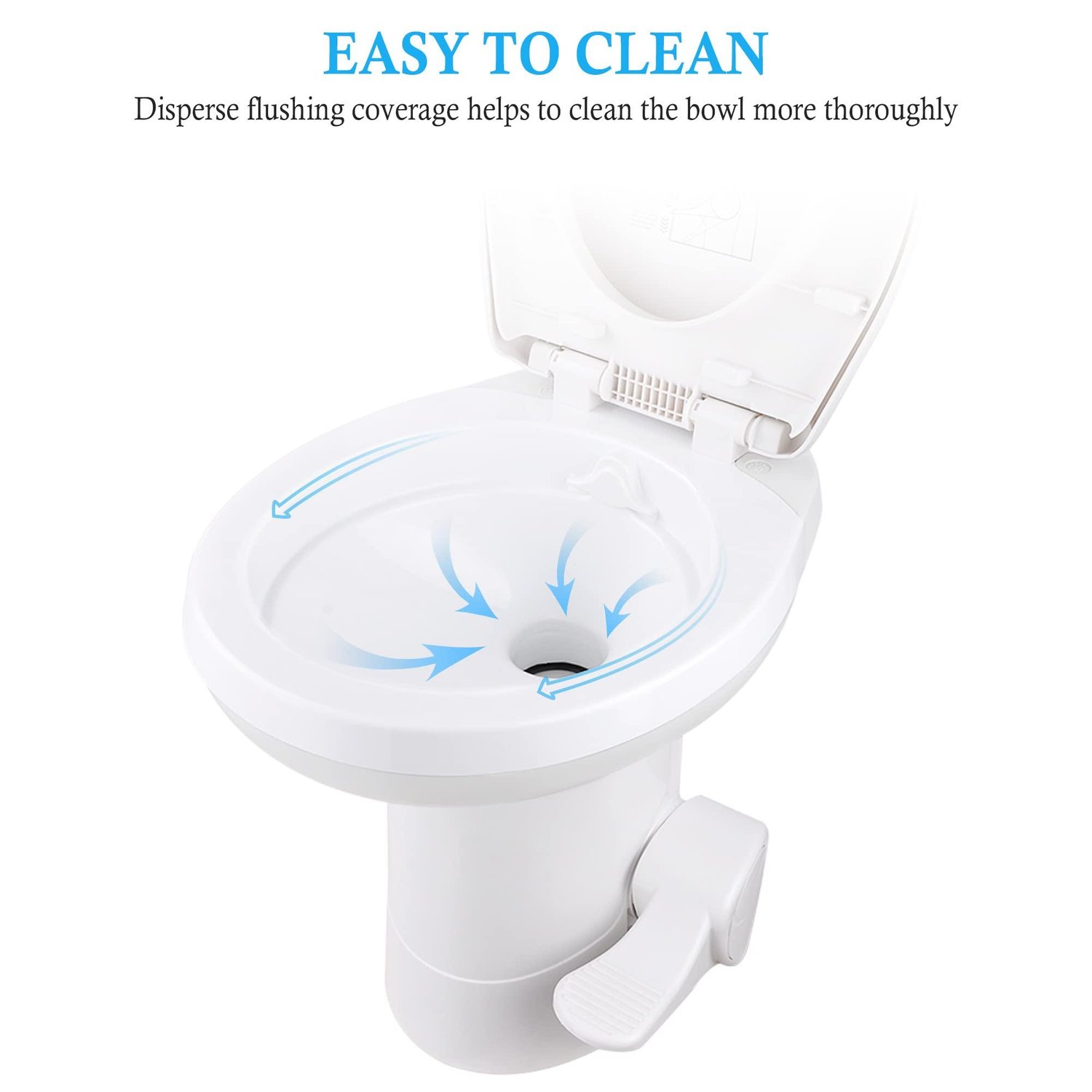 AW RV Toilet Gravity Flush HDPE 20"