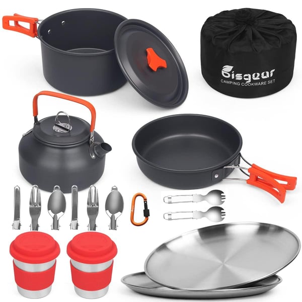 Bisgear Camping Cookware Backpacking Stove Mess Kit