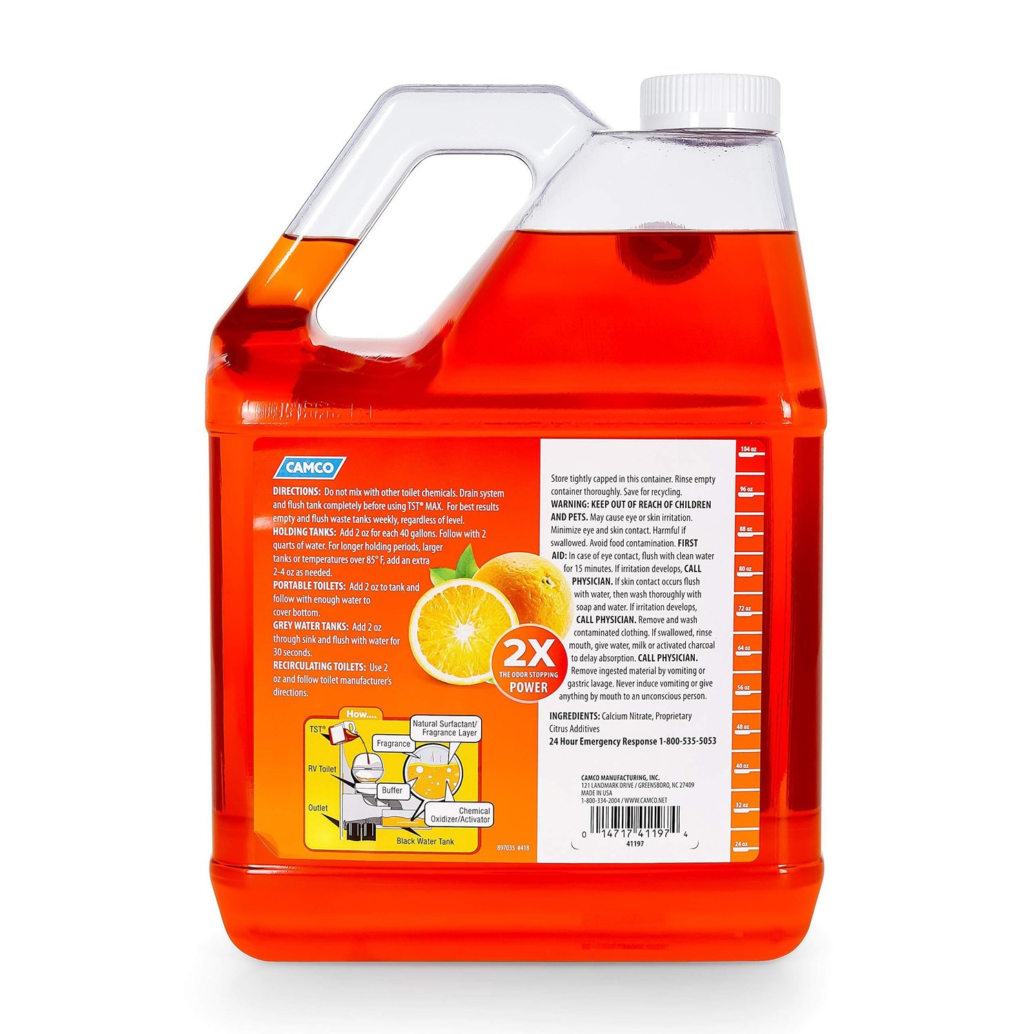 Camco TST Max UltraConcentrate RV Toilet Treatment (Orange Scented