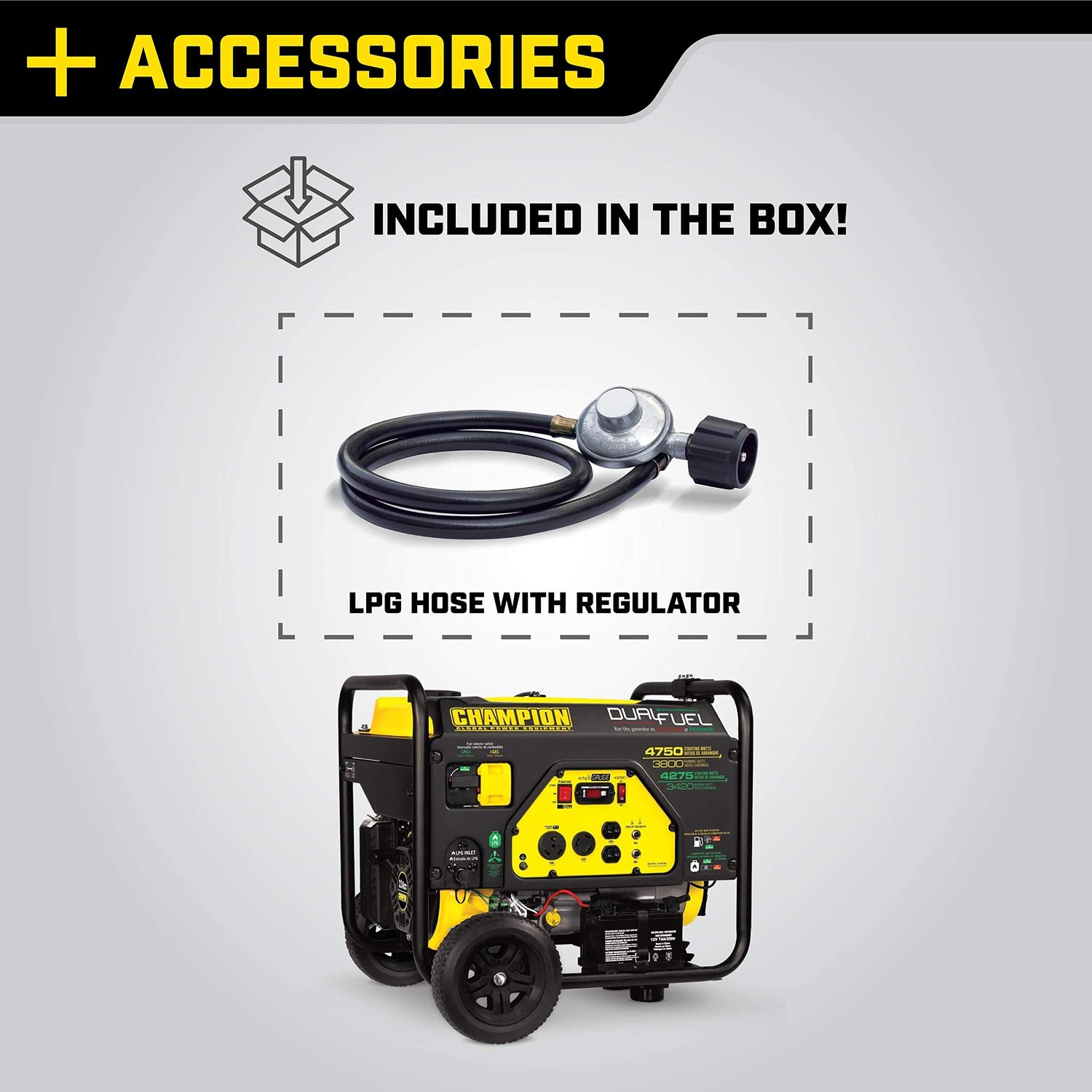 Champion Power Dual Fuel RV Generator 4750/3800 Watt