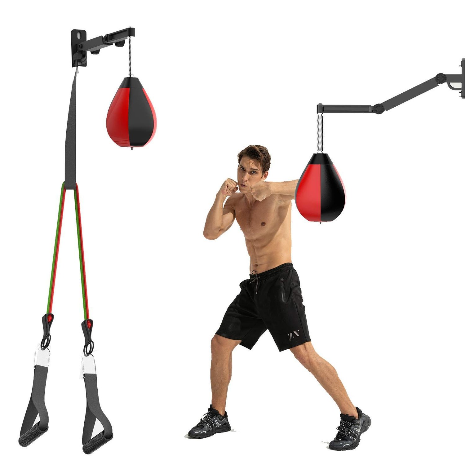 DOHOO Speed Bag Height Adjustable Wall Mount Boxing Punch Adults for