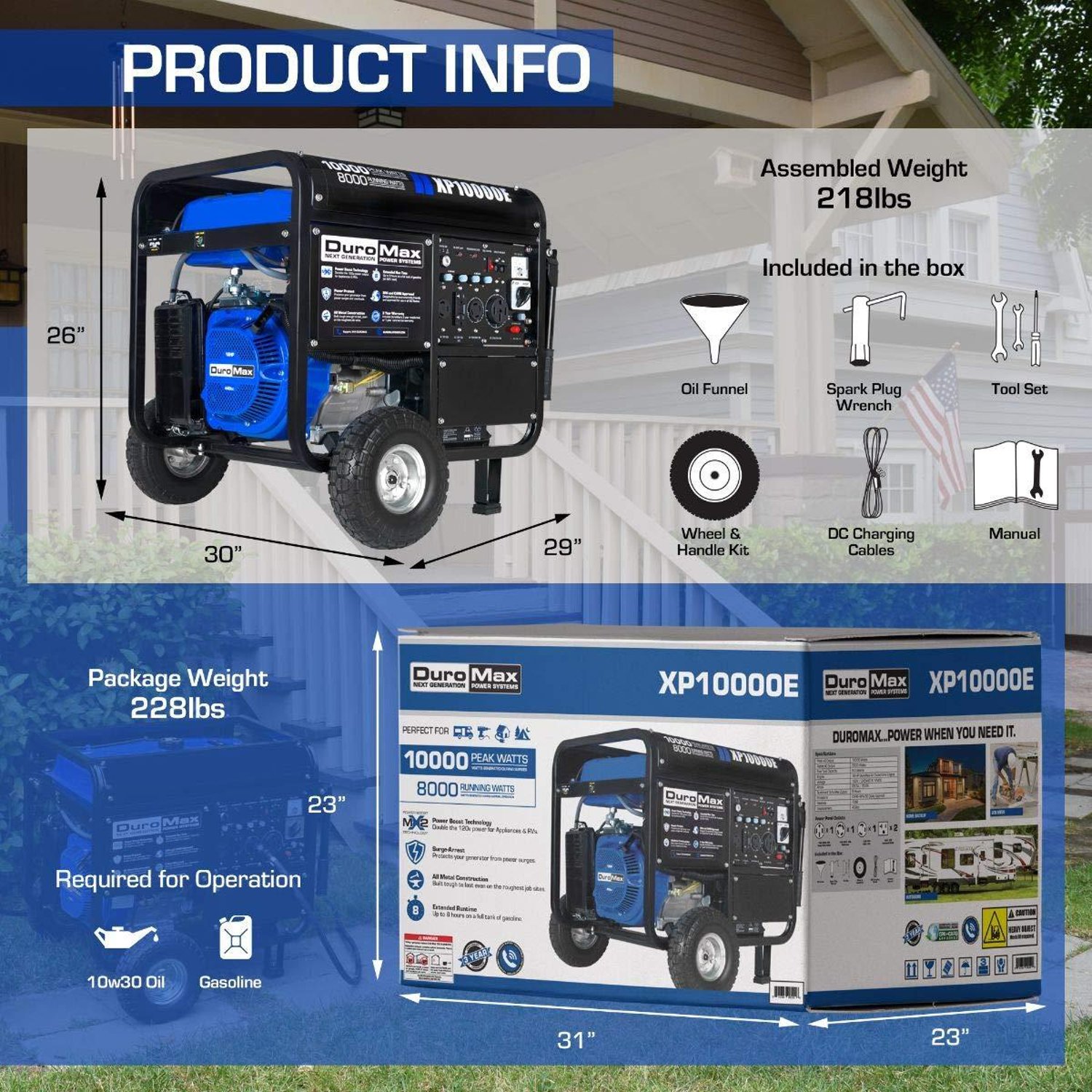 DuroMax XP10000E Portable Generator 10000 Watt
