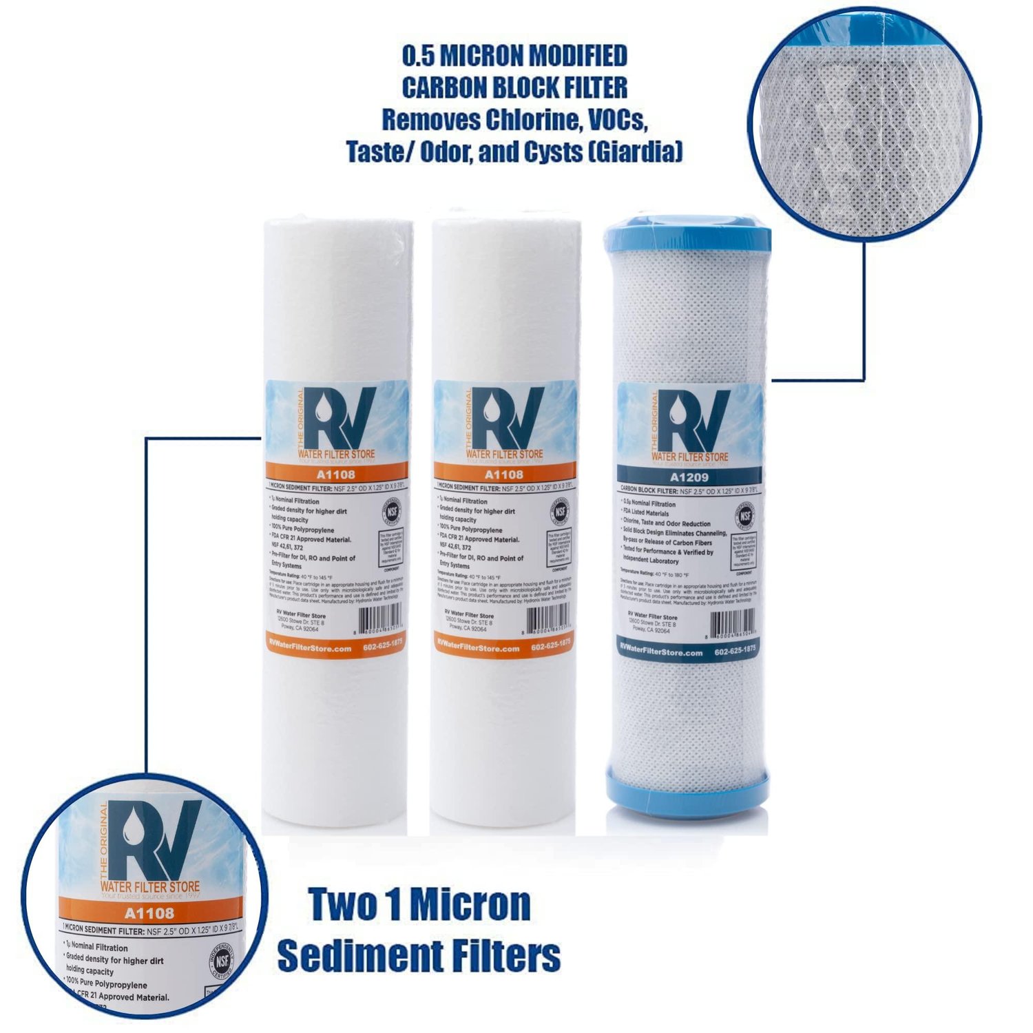 RV Water Filter Store RV Water Filter System (Hose Fitting Included
